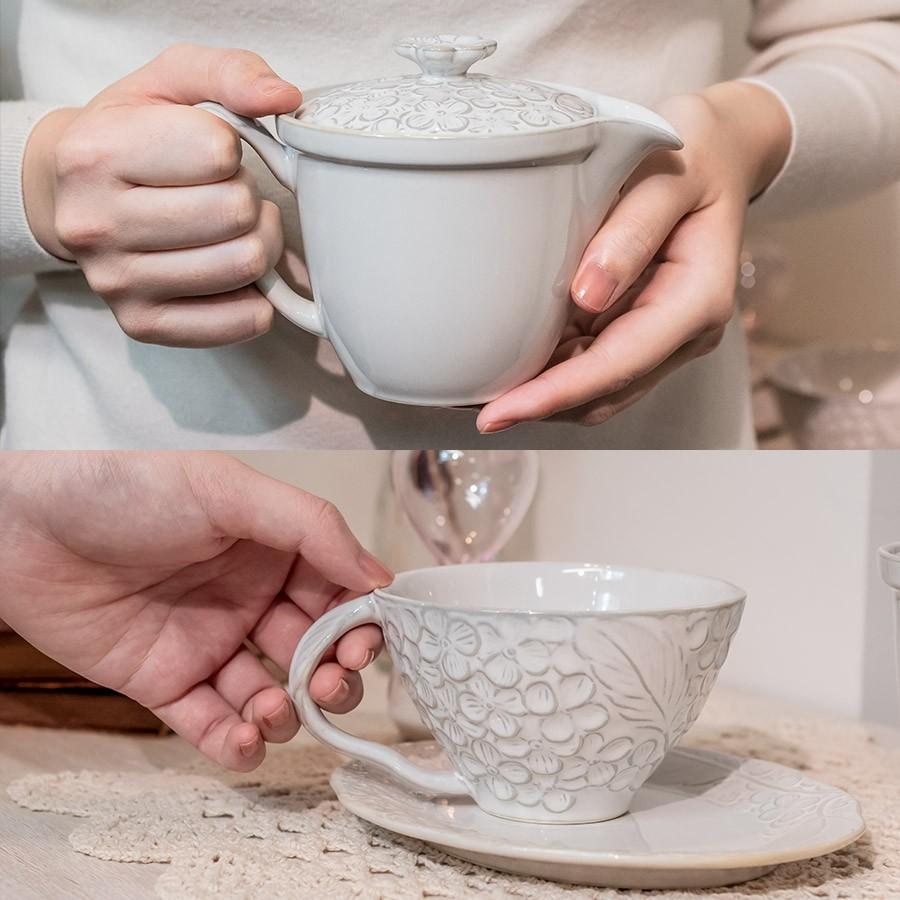 Lien リアン ティータイムセット 美濃焼 ホワイト グレー 国産 日本製 花柄 ボタニカル シャビーシック 可愛い Lien Set1 Lapin 幸せの宝石箱 通販 Yahoo ショッピング