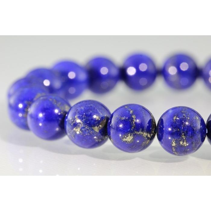 12月誕生石 ラピスラズリ 天然石 天然 無着色 ブレスレット ウルトラマリンブルー 高品質 青い石 BLUE 光る石 パイライト 瑠璃 (B14) |  | 01