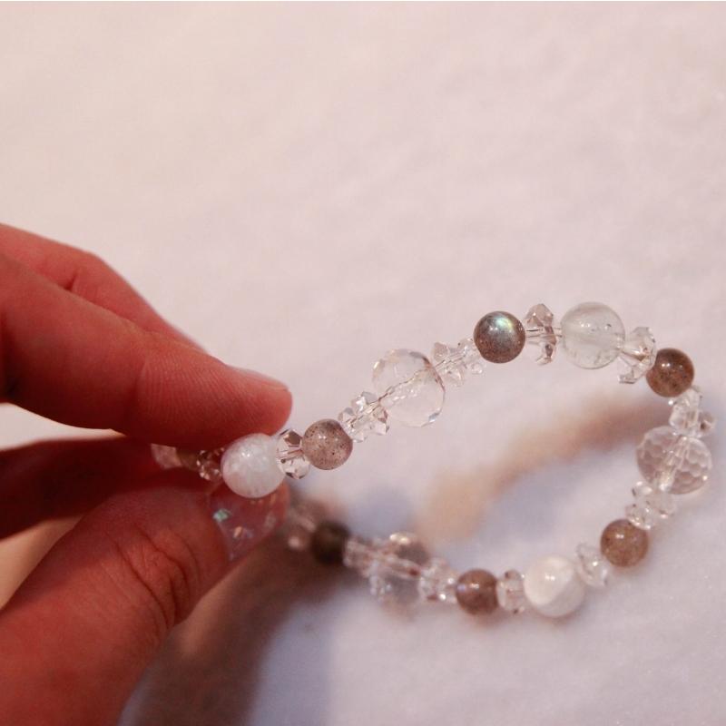 ブレスレット　ブルートパーズ　天然石　ゼオライト　ラブラドライト　水晶　(B20) |  | 10