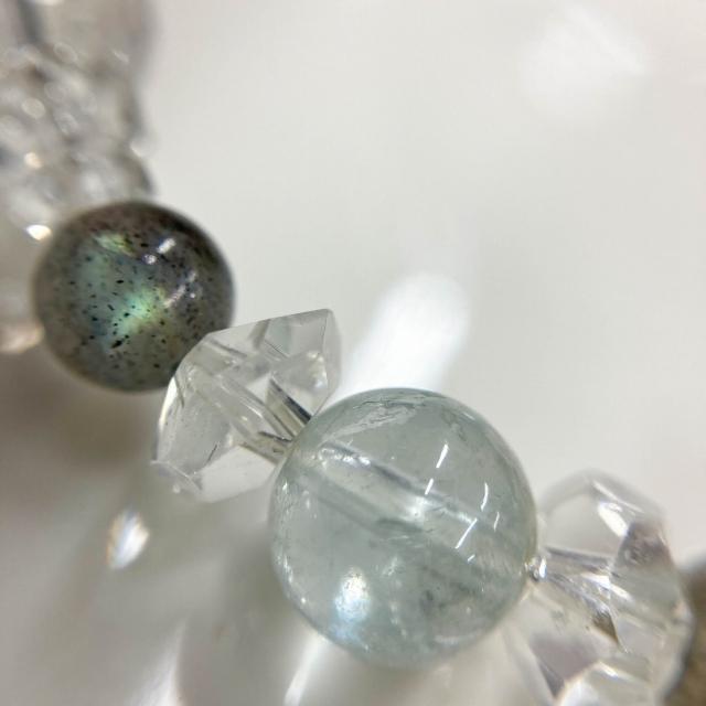 ブレスレット　ブルートパーズ　天然石　ゼオライト　ラブラドライト　水晶　(B20) |  | 14
