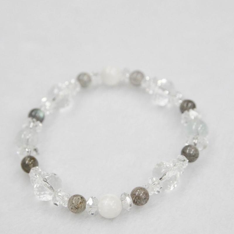 ブレスレット　ブルートパーズ　天然石　ゼオライト　ラブラドライト　水晶　(B20) |  | 06