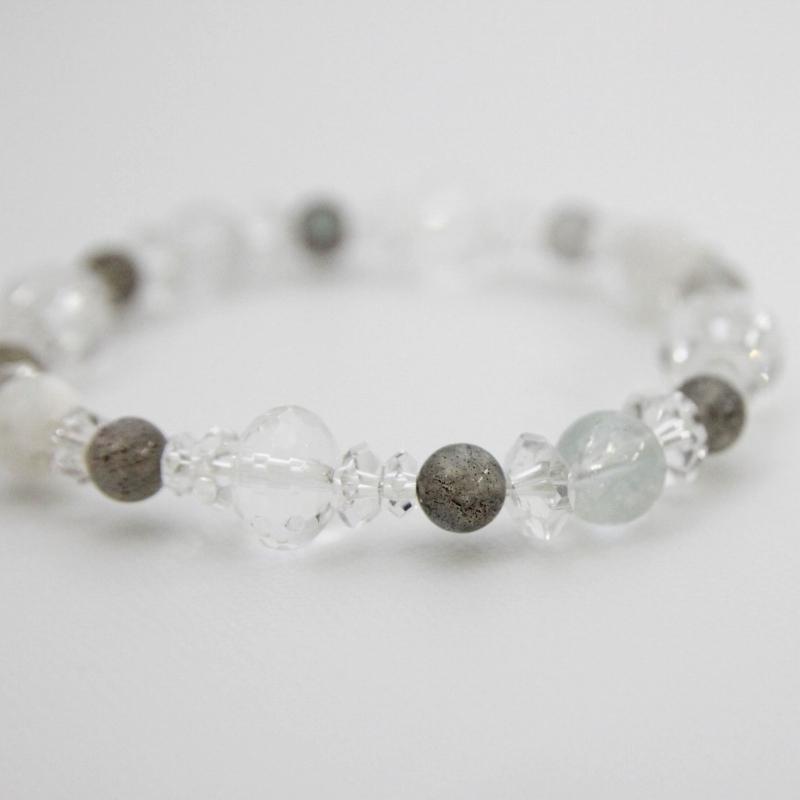 ブレスレット　ブルートパーズ　天然石　ゼオライト　ラブラドライト　水晶　(B20) |  | 07