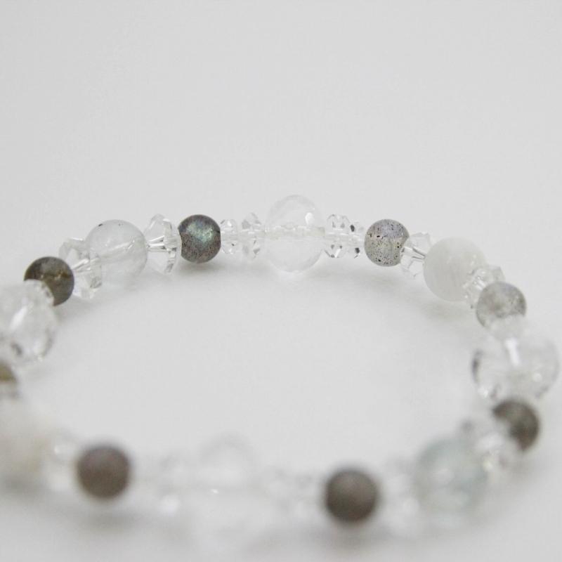 ブレスレット　ブルートパーズ　天然石　ゼオライト　ラブラドライト　水晶　(B20) |  | 08