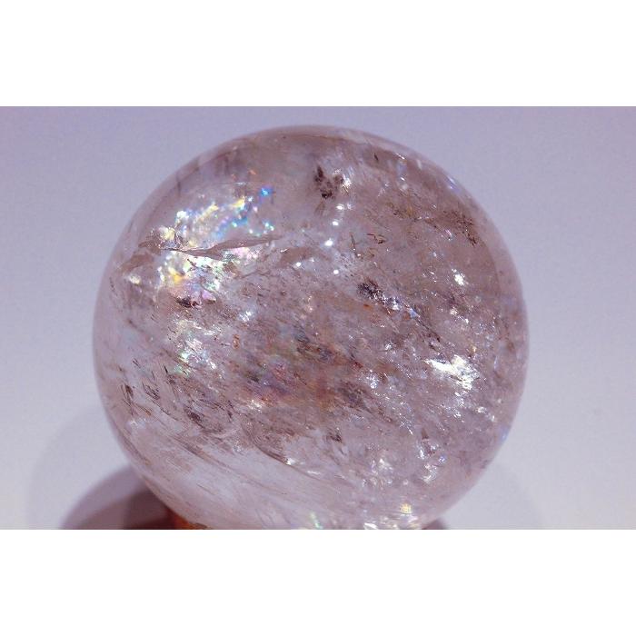 レインボークォーツ球 948g 虹入り 水晶 レインボー 水晶球 アイリス 鑑別書付き (GM2) |  | 03