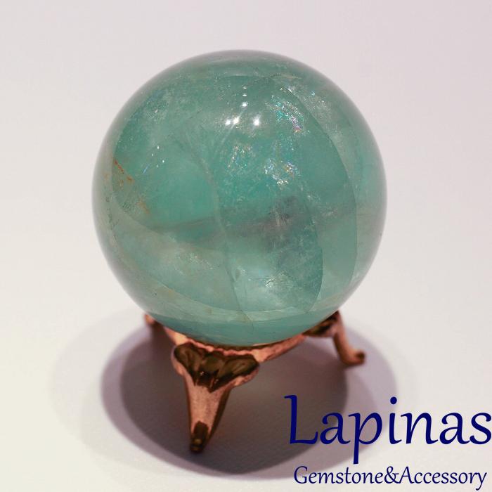 天然石 パワーストーン 虹入り フローライト 球 一点物（JO18）