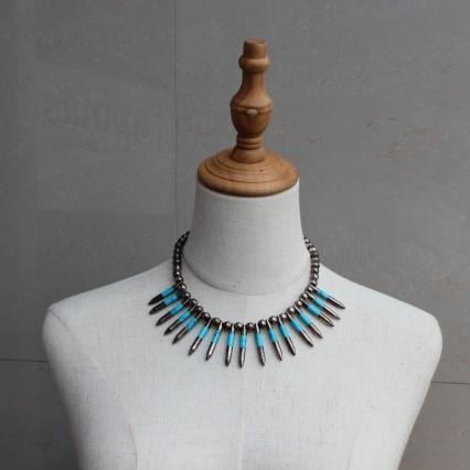 インディアンジュエリー ネックレス インディアンジュエリー ネックレス ズニ族 インレイ ターコイズ