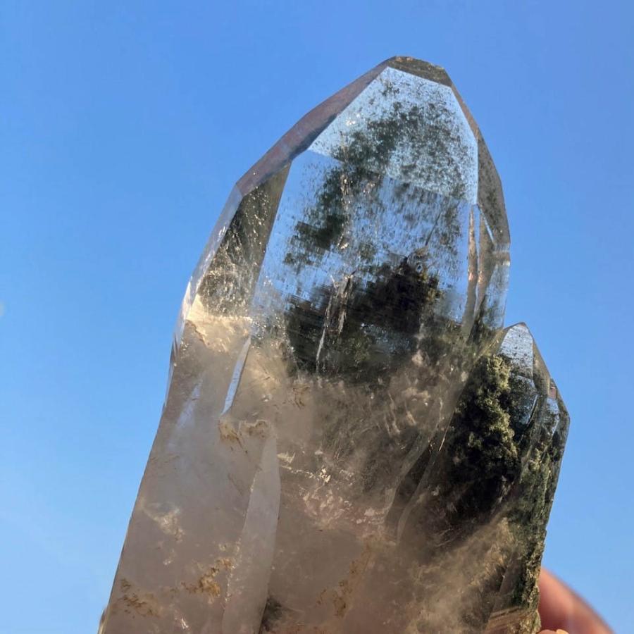 ガネーシュヒマール産 ヒマラヤ水晶 約276g クローライト (緑泥 ガネーシュヒマール産 ヒマラヤ水晶 約276g クローライト (緑泥