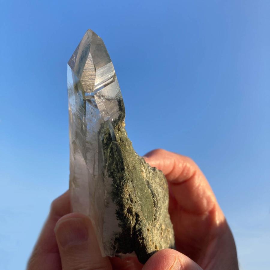 ガネーシュヒマール産 ヒマラヤ水晶 約276g クローライト (緑泥 ガネーシュヒマール産 ヒマラヤ水晶 約276g クローライト (緑泥