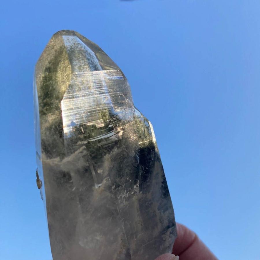 ガネーシュヒマール産 ヒマラヤ水晶 約276g クローライト (緑泥 ガネーシュヒマール産 ヒマラヤ水晶 約276g クローライト (緑泥