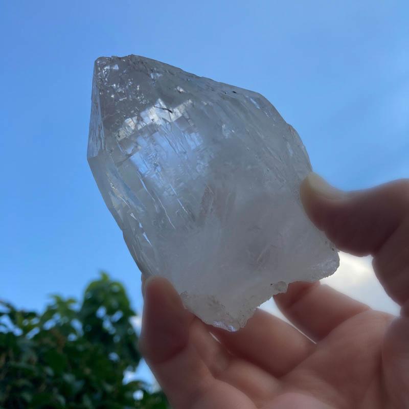 ガネーシュヒマール産 ヒマラヤ水晶 約350g 美しいレインボー入り   透明感　セルフヒールド　蝕像 浄化 癒し (JU17) |  | 13