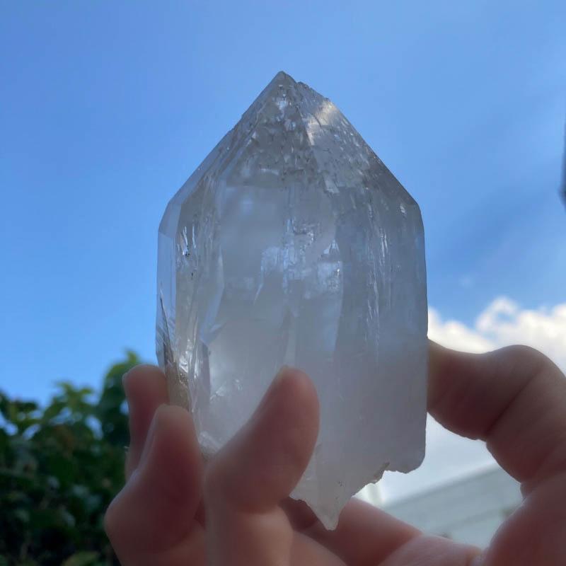 ガネーシュヒマール産 ヒマラヤ水晶 約350g 美しいレインボー入り   透明感　セルフヒールド　蝕像 浄化 癒し (JU17) |  | 15