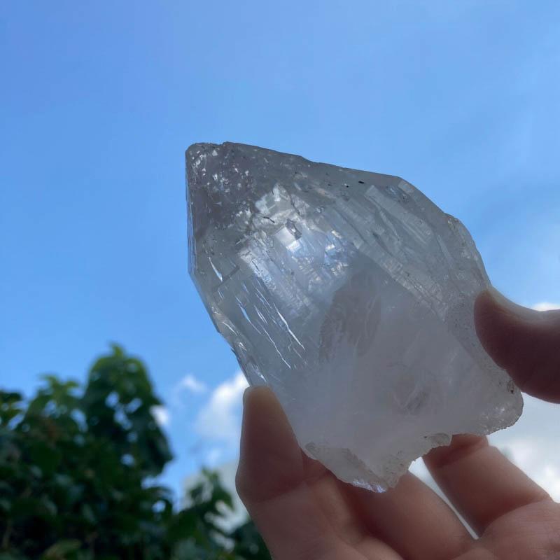 ガネーシュヒマール産 ヒマラヤ水晶 約350g 美しいレインボー入り   透明感　セルフヒールド　蝕像 浄化 癒し (JU17) |  | 16