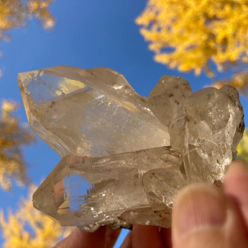 ガネーシュヒマール産 ヒマラヤ水晶 約451g レインボー  貫入水晶 セルフヒールド サゲニティッククォーツ 条線 透明度 浄化 癒し (JU24) |  | 01