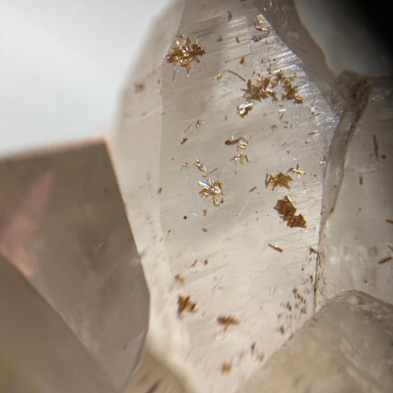 ガネーシュヒマール産 ヒマラヤ水晶 約451g レインボー  貫入水晶 セルフヒールド サゲニティッククォーツ 条線 透明度 浄化 癒し (JU24) |  | 15