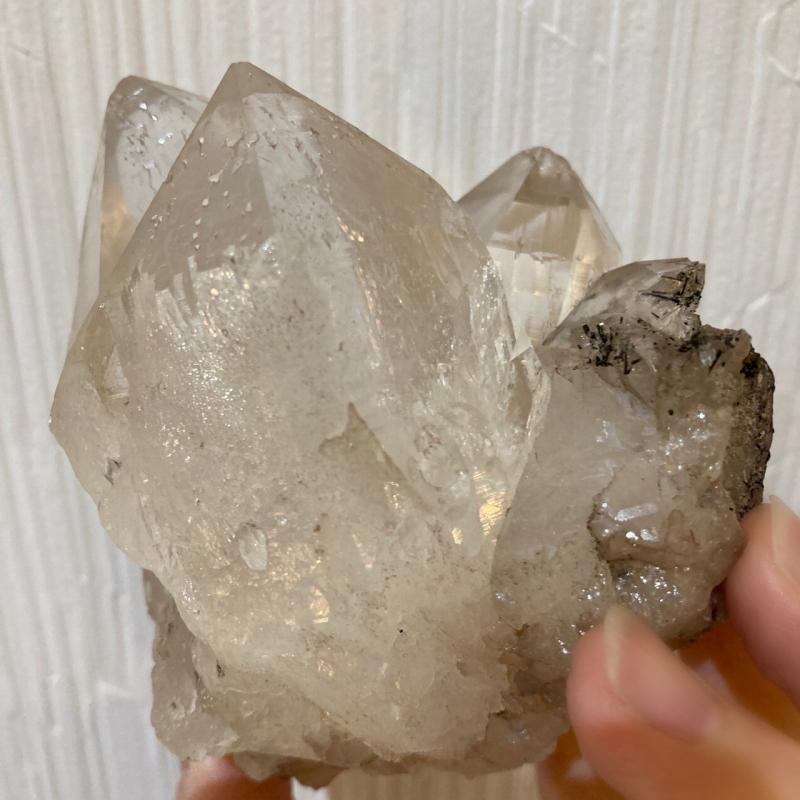 ガネーシュヒマール産 ヒマラヤ水晶 約451g レインボー  貫入水晶 セルフヒールド サゲニティッククォーツ 条線 透明度 浄化 癒し (JU24) |  | 09