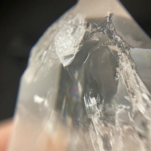 ライトニングレムリアンシードクリスタル　雷水晶　原石　アイリス　レインボー入り　虹入り水晶　(JU45) |  | 18