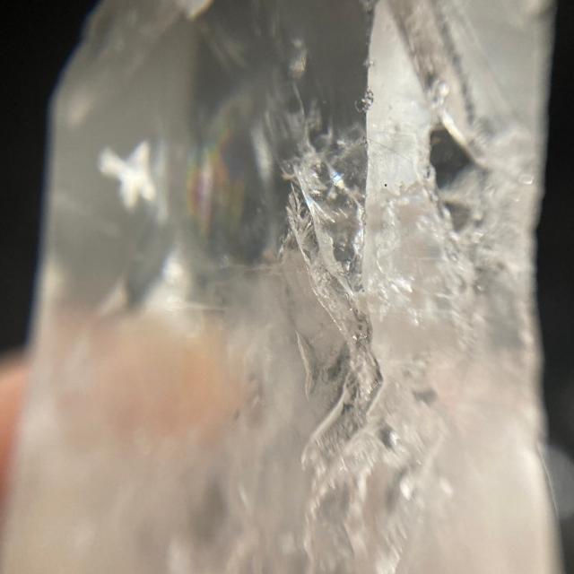 ライトニングレムリアンシードクリスタル　雷水晶　原石　アイリス　レインボー入り　虹入り水晶　(JU45) |  | 19