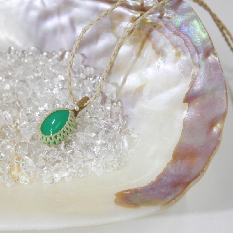 クリソプレーズ ペンダント マクラメ編み シルバー 天然石 パワーストーン ハンドメイド(MPN1) |  | 05