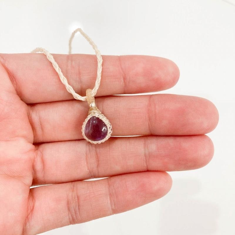 アメシスト ペンダント マクラメ編み シルバー ハンドメイド 天然石 パワーストーン(MPN5) |  | 01