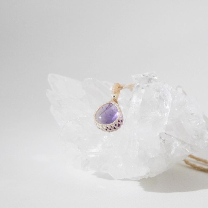 アメシスト ペンダント マクラメ編み シルバー ハンドメイド 天然石 パワーストーン(MPN5) |  | 10