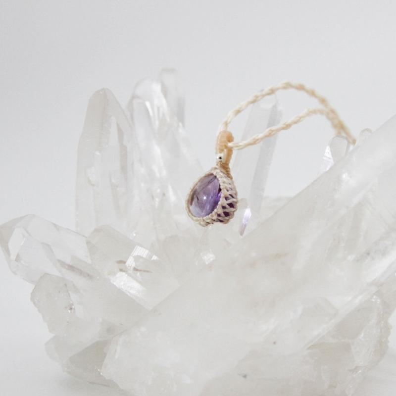アメシスト ペンダント マクラメ編み シルバー ハンドメイド 天然石 パワーストーン(MPN5) |  | 07