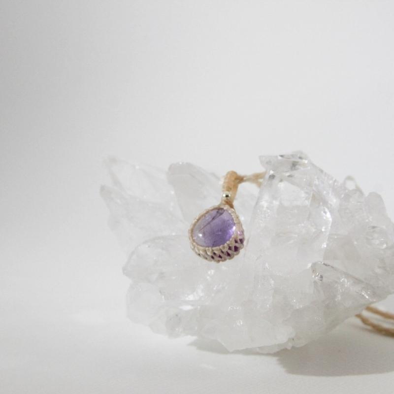 アメシスト ペンダント マクラメ編み シルバー ハンドメイド 天然石 パワーストーン(MPN5) |  | 08