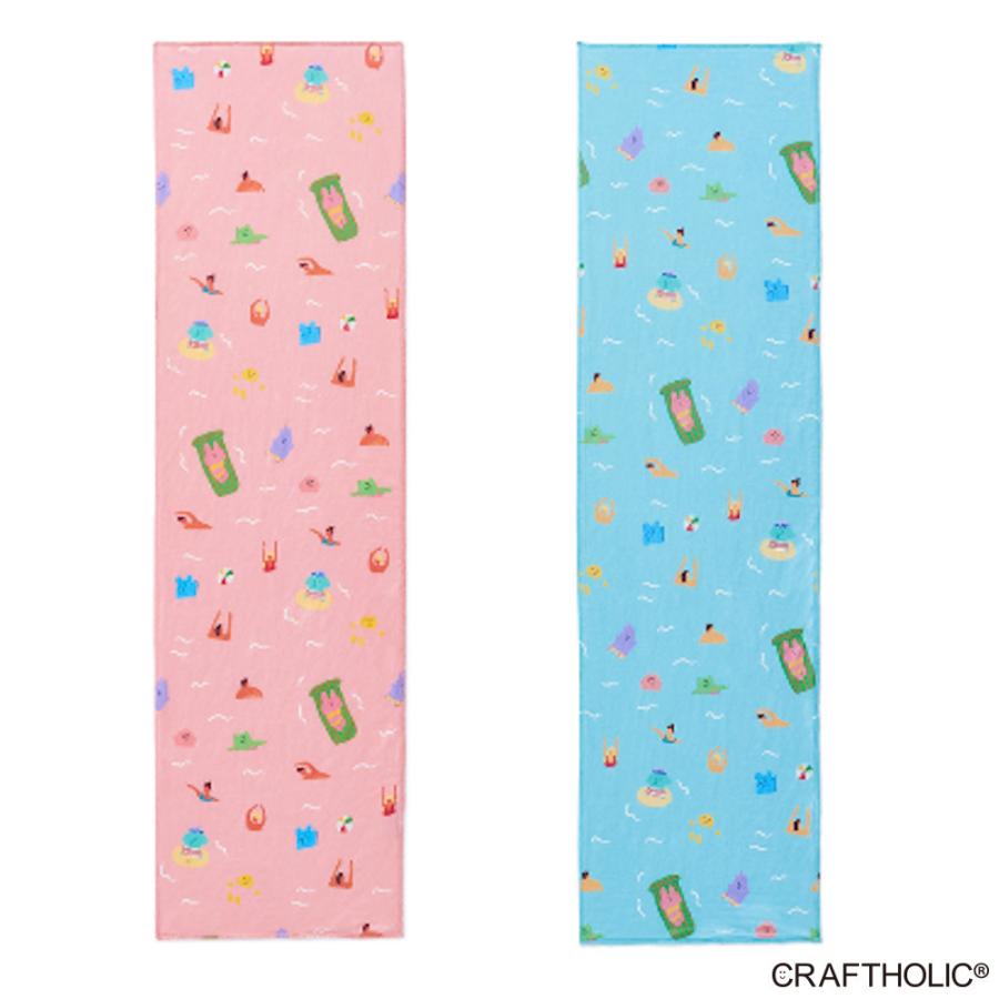 最大61 オフ クールタオル 接触冷感 Cool Towel Swimming Craft ブルー ピンク 25x90cm クラフトホリック Craftholic Aynaelda Com