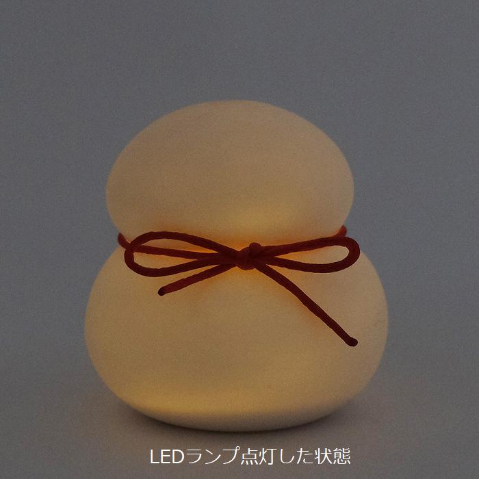 鏡餅のオブジェとしても使える 半磁器のLEDライト 雪だるま 電池付き 帽子付き 橙付き 飾り紐付き 緩衝材入りのボックス付き 手のひらサイズ ストーンウェア |  | 04