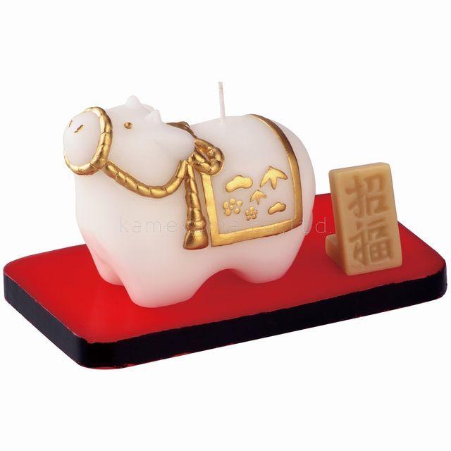 丑年 置物 干支 ローソク 21 キャンドル 縁起物 新年 招福 松竹梅 ローズの香り 縁起が良い ろうそく Eto Candle Lapis ラピス 通販 Yahoo ショッピング