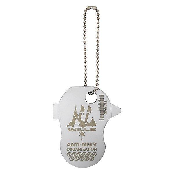 キーツール エヴァンゲリオン NERV WILLE グッズ シルバー 工具 キーホルダー ネジ回し プラス マイナス 缶開け ドッグタグ ネックレス ファッション |  | 02