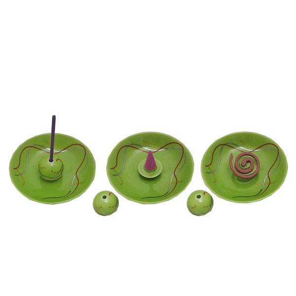 華かんざし 香立付香皿 日本製 有田焼 全5色 薫寿堂 お香立て 線香立て インセンスホルダー 伝統色 小物入れ 薄紅 白妙 黄釉 新緑 漆黒 推しカラー 上品 高級感 |  | 03