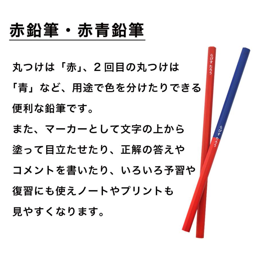 名入れ 赤鉛筆 赤青鉛筆 Red＆Blue 丸つけ用 卒園 記念品 オリジナル えんぴつ 無地 シンプル かわいい |  | 10