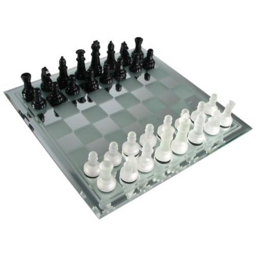 使い勝手の良い Glass Frosted Black Avant-Garde Chess Board Mirror with Set ウォールステッカー