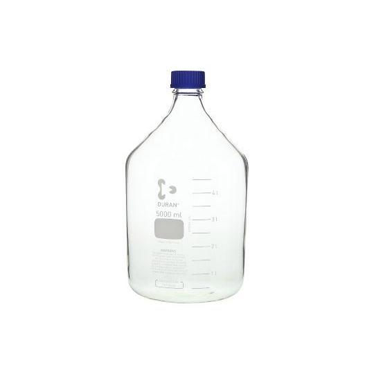 ねじ口瓶丸型白(デュラン(R)) 青キャップ付 5000mL 2-077-07
