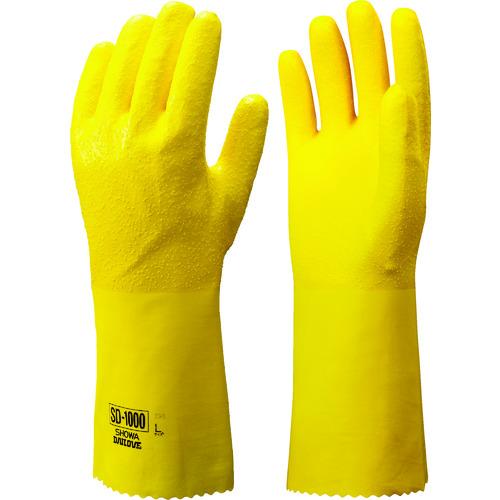 ショーワ ポリウレタン製オールコート裏布付き手袋 L イエロー SD1000L