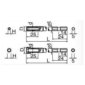 日東工器 NKビット NK31B 10X16X8X100 六角ボックス 30869