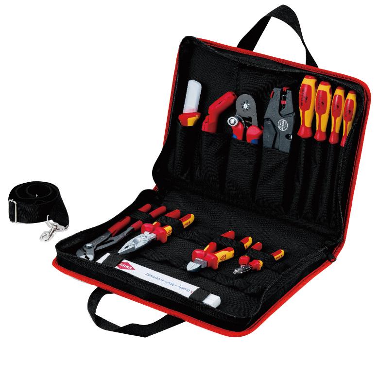 KNIPEX クニペックス 13点組 絶縁ツールセット ツールバッグ入 00 21 11_1
