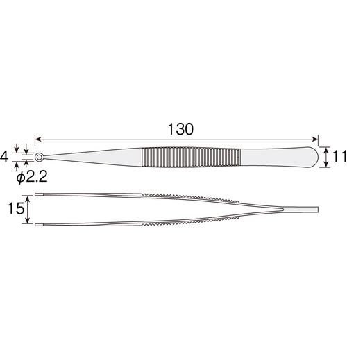 HOZAN（ホーザン） ステンレス製ピンセット 130mm P878 （ 370-8314