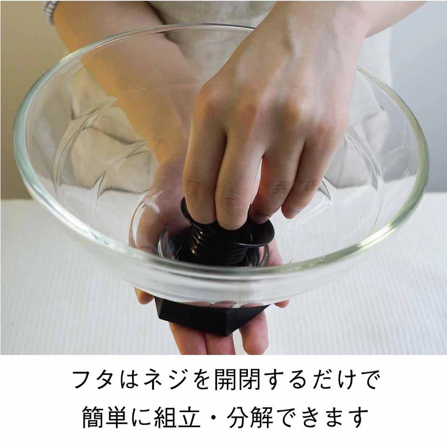 HARIO フタがガラスのご飯釜2〜3合 GNR-200-B-Wの画像