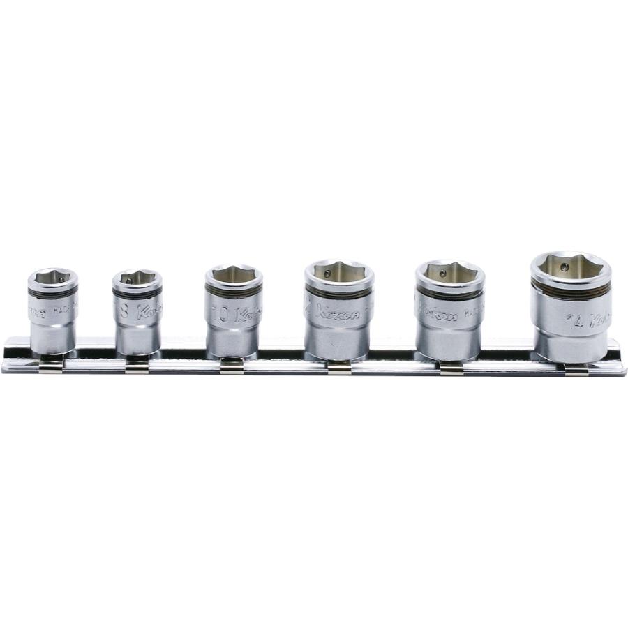 Koken コーケン 6点組 1/4SQ 6角ソケット ナットグリップ付・レール