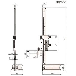 Mitutoyo(ミツトヨ) 簡易形ハイトゲージ (H4-20) 506-207 : 機械工具の