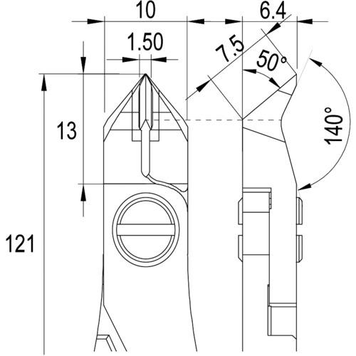 idealtek ESD精密ニッパ タングステン先細形50° フルフラッシュ刃 121mm ES248TXCRBGOIT （ 206-9593 ）の画像