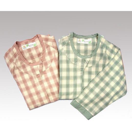 ナビス 制菌前開き介護用ねまき （ロック機能付） ピンク／S 8-2524-01