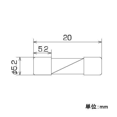 エスコ（ESCO） 250Vx2.0A/φ5.2mm 管ヒューズ(10本) EA758ZX-2 : 機械