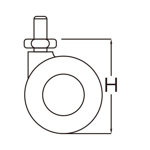 元気 ESCO エスコ 100mm キャスター(ネジ式/ブレーキ付/振動吸収) EA986PH-12