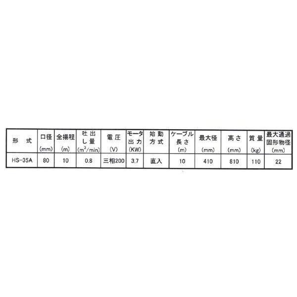 【直送・代引き不可】桜川ポンプ水中サンドポンプ HS-35A-60Hz｜laplace｜02