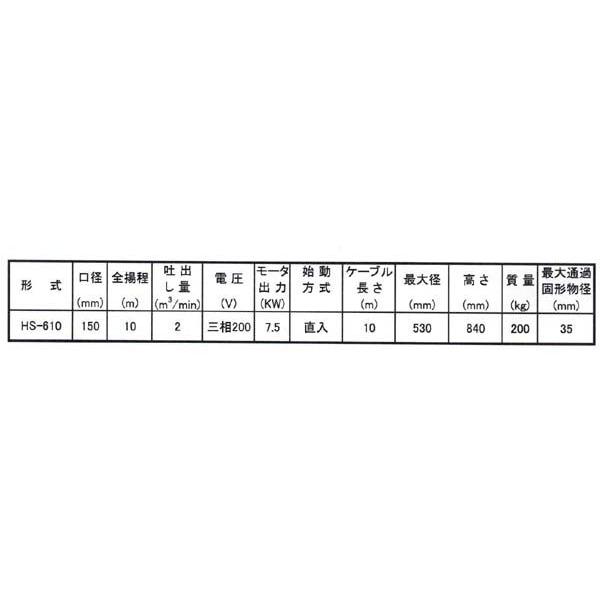 【直送・代引き不可】桜川ポンプ水中サンドポンプ HS-610-60Hz｜laplace｜02