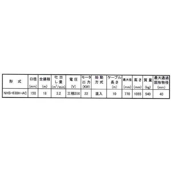 桜川ポンプ 水中強力サンドポンプ NHS-630H-AC-60Hz｜laplace｜02
