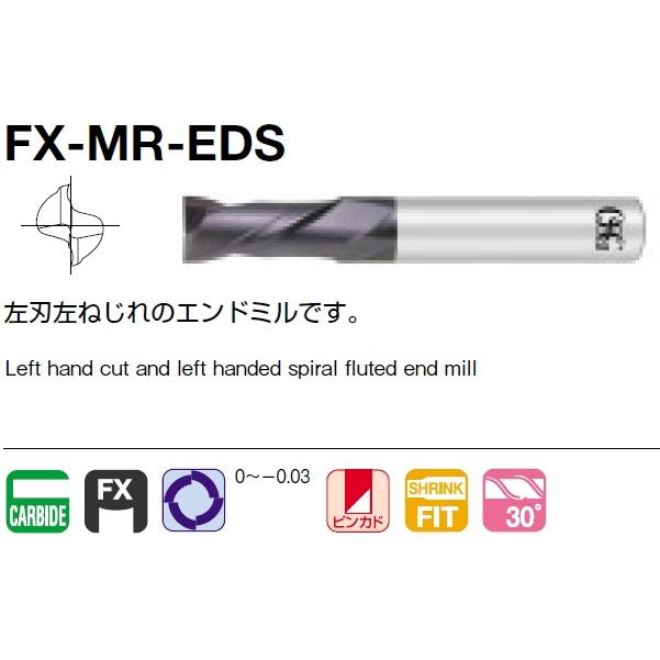 OSG FXコート 2刃ショート（左刃左ねじれ） エンドミル FX-MR-EDS 1 :OS27086:機械工具のラプラス - 通販