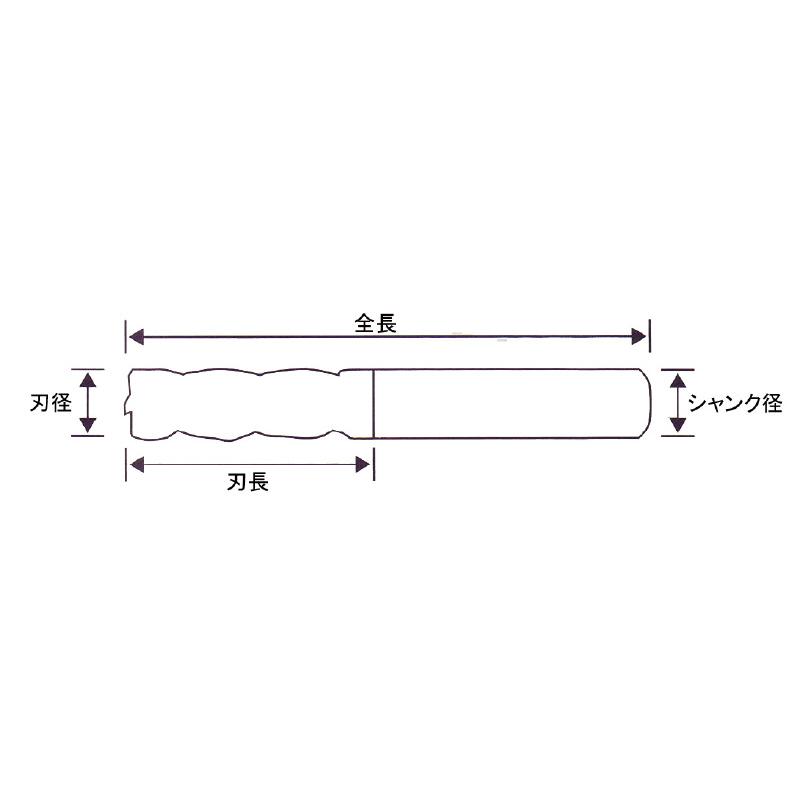 PROCHI(プロチ) 超硬ラジアスエンドミル 8mm R0.5 V PRV-T08M4R0.5 
